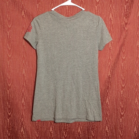 SPORTIQE T-SHIRT LOVE-BLUES GRAY WOMEN SHIRT SIZE M SHORT SLEEVE PEACE HEART BLU - Picture 3 of 8